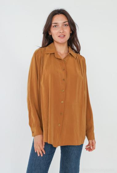 Wholesaler Cherry Paris - Mid-length plain cotton shirt KHATOUNE