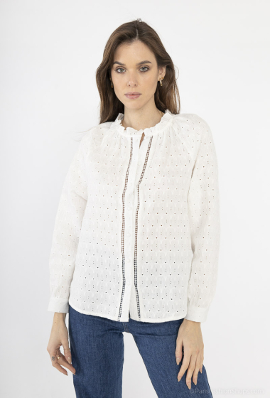 Wholesaler Cherry Paris - ANNALERA cotton and lace blouse