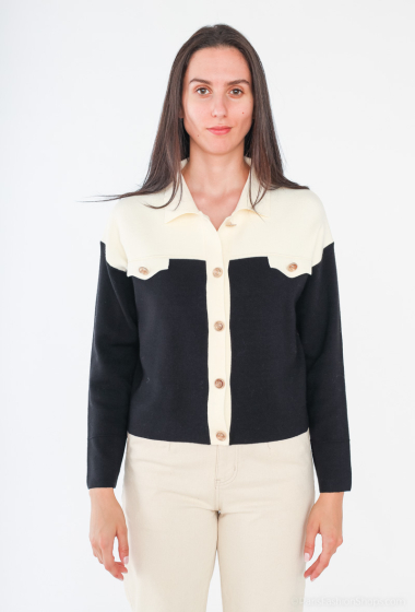 Wholesaler Cherry Paris - Two-tone knit blouse LOTTE