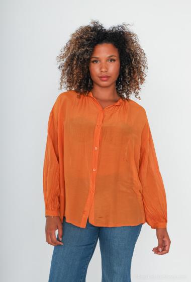 Wholesaler Cherry Paris - MARJOLAIE plain silk blouse