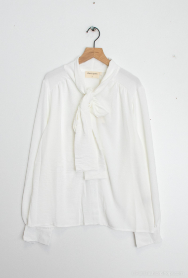 Wholesaler Cherry Paris - Plain flowing blouse with pussy-bow collar SINEAD