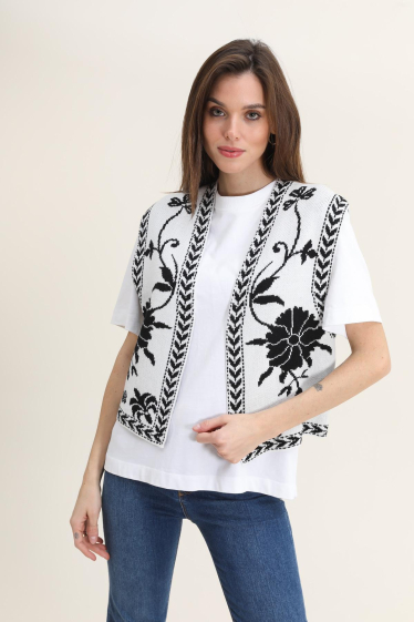 Wholesaler Cherry Paris - ROMAINE flower print sleeveless knitted vest