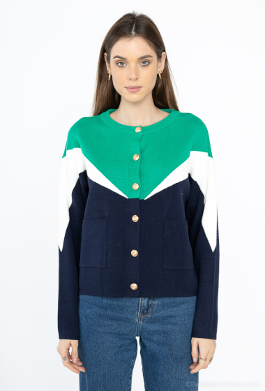 Wholesaler Cherry Paris - AGATHE tricolor viscose knit vest