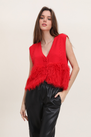 Wholesaler Cherry Paris - Sleeveless vest with faux fur NUCCIA