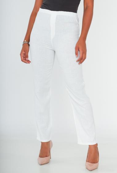 Wholesaler Cherry Paris - Straight-cut plain linen trousers GEORGETTE