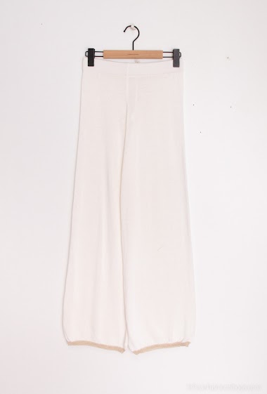 Wholesaler Cherry Paris - Plain linen trousers with lurex piping ELNA