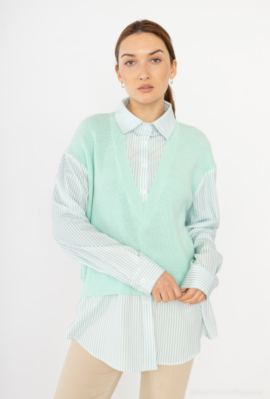 Wholesaler Cherry Paris - OTHILIE two-in-one shirt sweater
