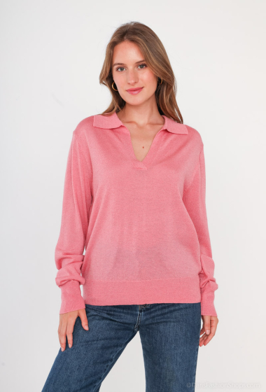 Wholesaler Cherry Paris - LODIE lurex knit polo neck sweater