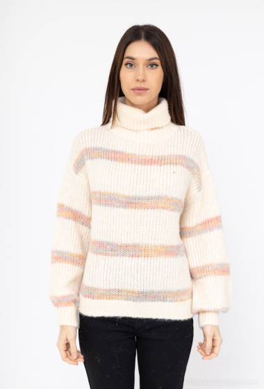 Wholesaler Cherry Paris - Multicolored striped turtleneck sweater LAURYNE
