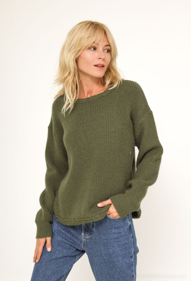 Wholesaler Cherry Paris - Knitted sweater with collar and braided edges JUDITHE