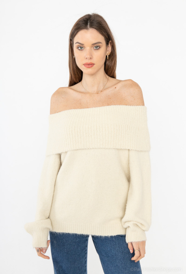 Wholesaler Cherry Paris - ISALINE off-the-shoulder oversized knit sweater