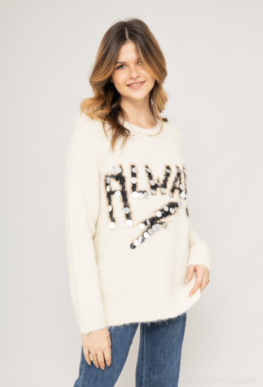 Oversized knitted sweater in mohair blend with CHARLIZE