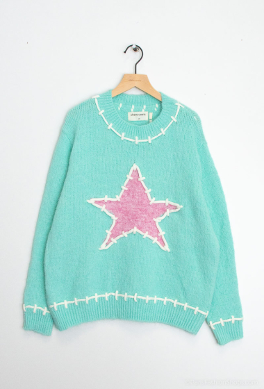 Wholesaler Cherry Paris - Crocheted star sweater with round neck SHALONA