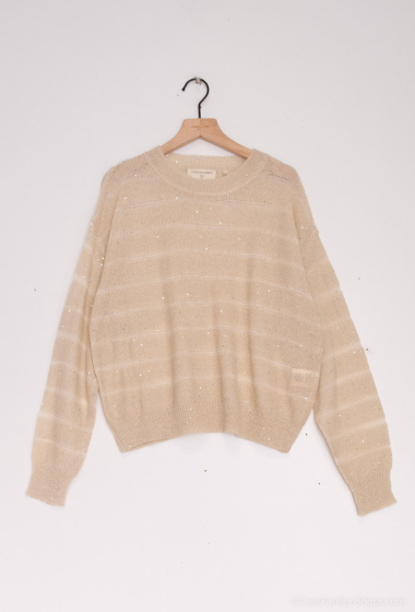 Wholesaler Cherry Paris - Thin sequin knit sweater with round neck VANINA