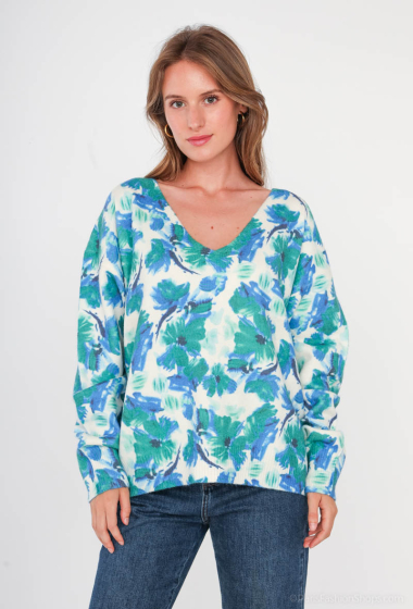 Wholesaler Cherry Paris - Printed V-neck sweater MARYON