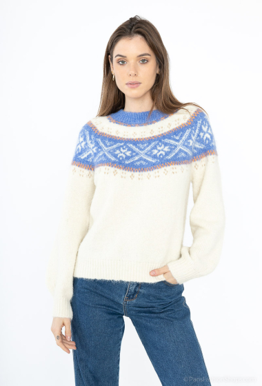 Wholesaler Cherry Paris - MARITXU shiny round neck jacquard sweater