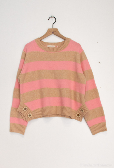 Wholesaler Cherry Paris - Striped sweater open on the sides ERYNE