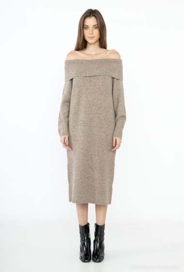 Wholesaler Cherry Paris - LORELLE off-the-shoulder sweater dress