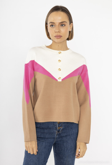 Wholesaler Cherry Paris - TATIANA tricolor knit sweatshirt