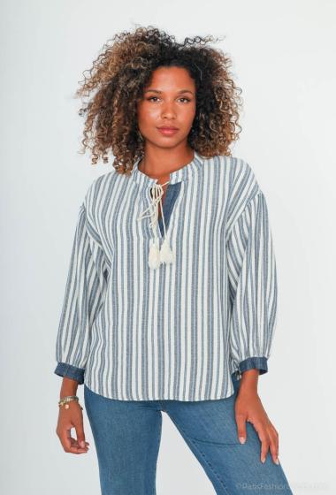 Wholesaler Cherry Paris - Short striped cotton tunic ODESSA