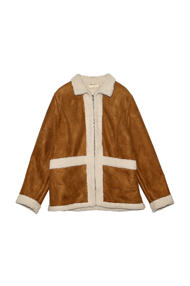 Wholesaler Cherry Paris - CASSIE faux suede sleeveless jacket with fleece lining