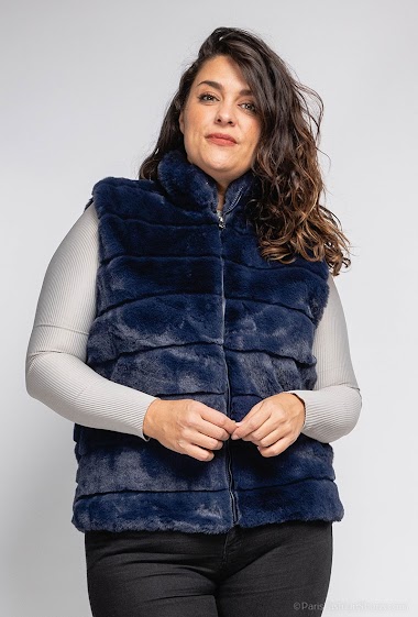 Veste femme sans 2025 manche fausse fourrure