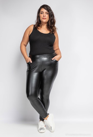 Mayorista Cherry Berry - Women's slim imitation fleece lined leater stretch elastic waist pants