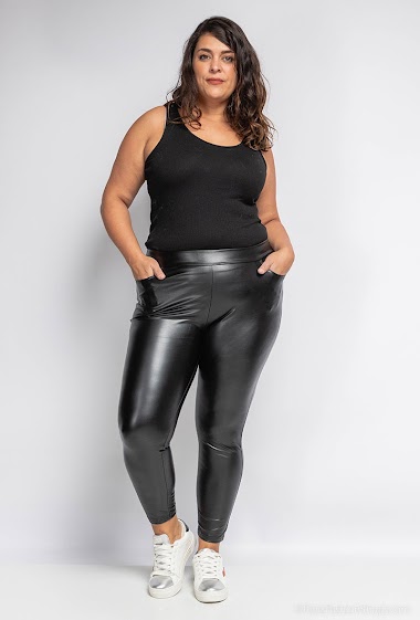 Mayorista Cherry Berry - Women's slim pants imitation leater stretch elastic waist