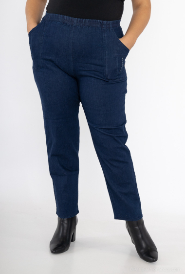 Grossiste Cherry Berry - Pantalon jean taille élastique