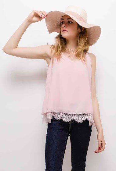 Wholesaler Cherry&co - Tank top with lace border