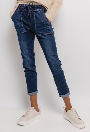 Wholesaler Chic Shop - Jeans with elasticated waist and ankles