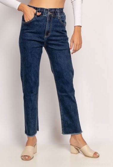 Großhändler Chic Shop - Straight jeans with raw edges