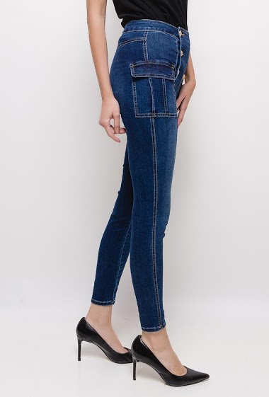 Grossiste Chic Shop - Jean skinny à double boutonnage
