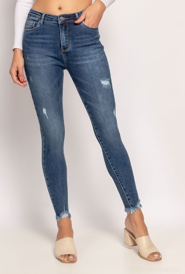 Großhändler Chic Shop - Zerrissene Slim-Jeans