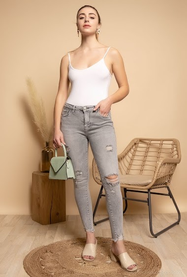 Grossiste Chic Shop - Jeans skinny déchiré