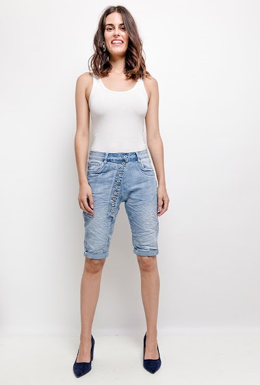 Wholesalers Chic Shop - Buttoned cropped jeans