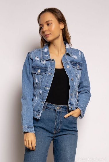 Wholesaler Chic Shop - Ripped jean jacket
