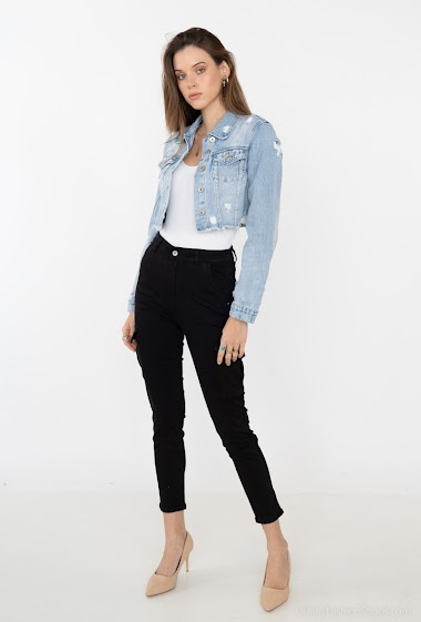 Grossiste Chic Shop - Veste en jeans COURT