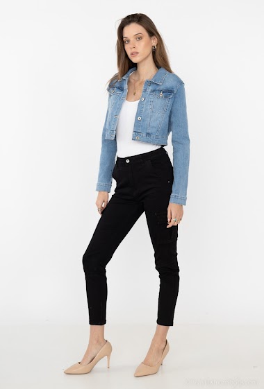 Grossiste Chic Shop - Veste en jeans COURT