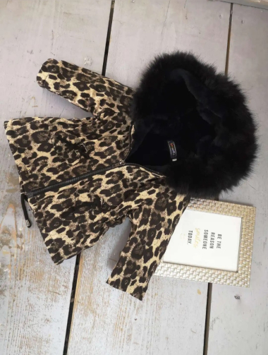 Großhändler Chicaprie - Leoparden-Daunenjacke für Baby-Mädchen
