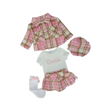 Wholesaler Chicaprie - Baby girl's checked set