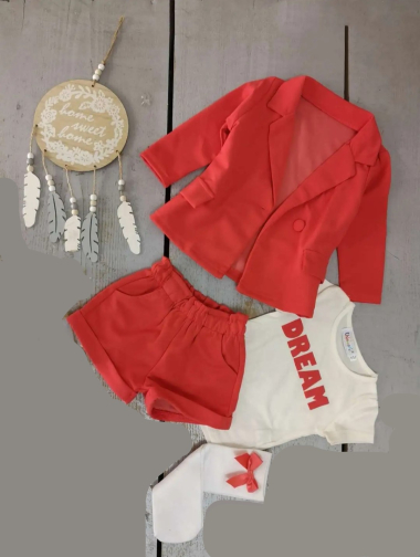 Wholesaler Chicaprie - Baby Girl Blazer and Shorts Set