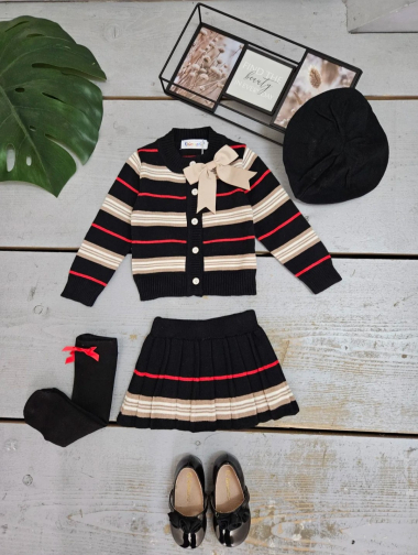 Wholesaler Chicaprie - Baby Girl Vest and Skirt Set
