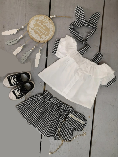 Wholesaler Chicaprie - Baby Girl Top and Skirt Set