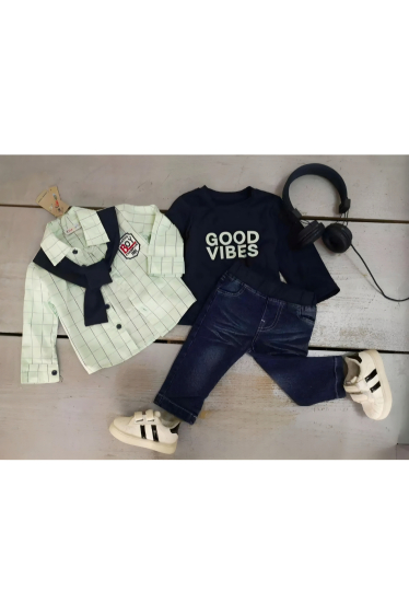 Wholesaler Chicaprie - Baby Boy Shirt and Jeans Set