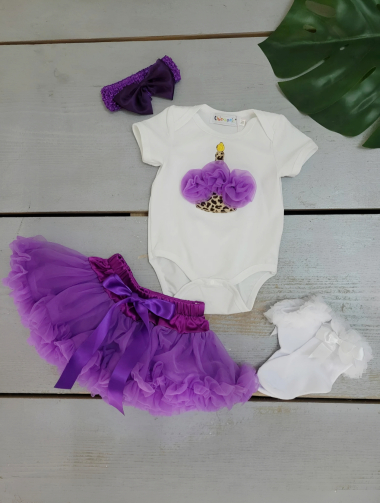 Mayorista Chicaprie - Conjunto de Body y Falda Estilo Baile para Bebé Niña con Calcetines y Diadema