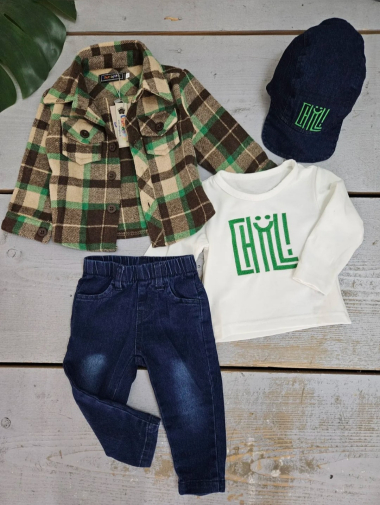 Wholesaler Chicaprie - Baby Boy Jeans Shirt Set
