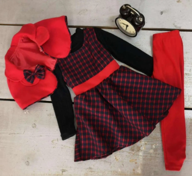 Wholesaler Chicaprie - Girls Cardigan and Dress Set