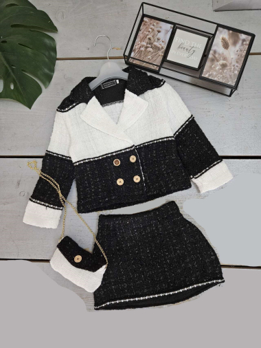 Mayorista Chicaprie - Conjunto de chaqueta y falda para niña
