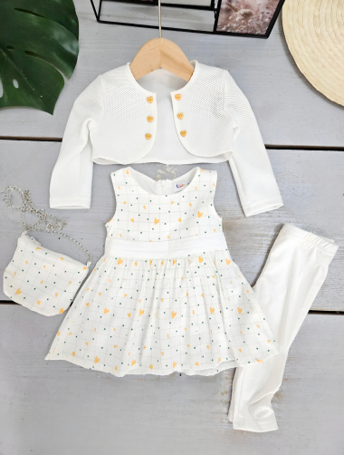 Wholesaler Chicaprie - Baby Girl's Vest and Dress Set